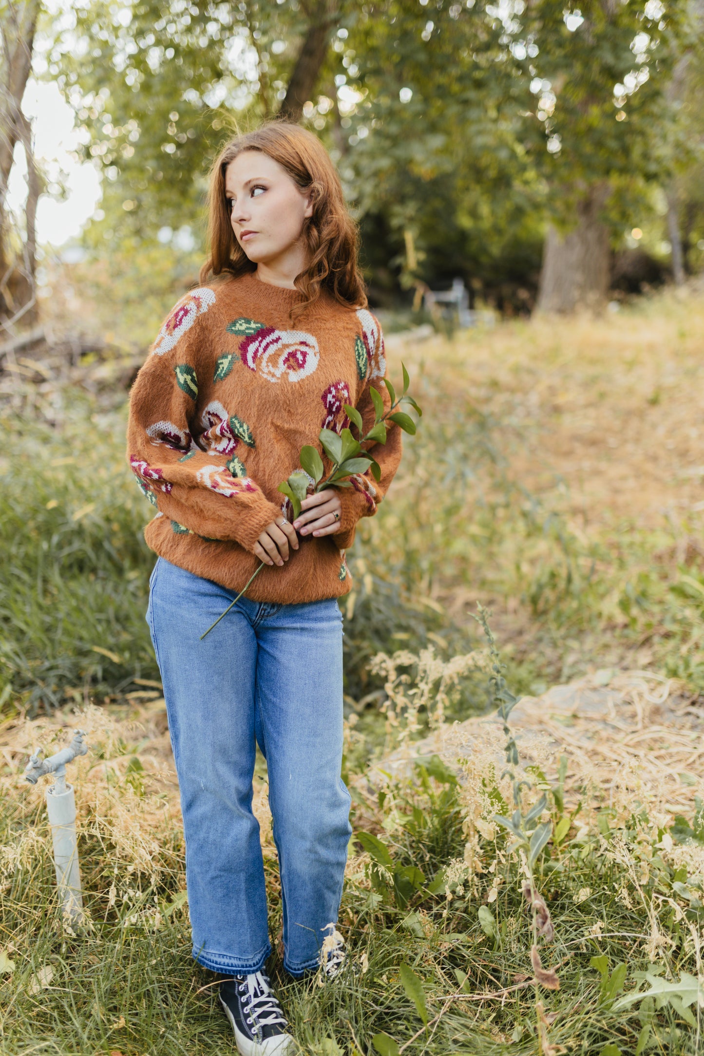 Fuzzy Floral Sweater