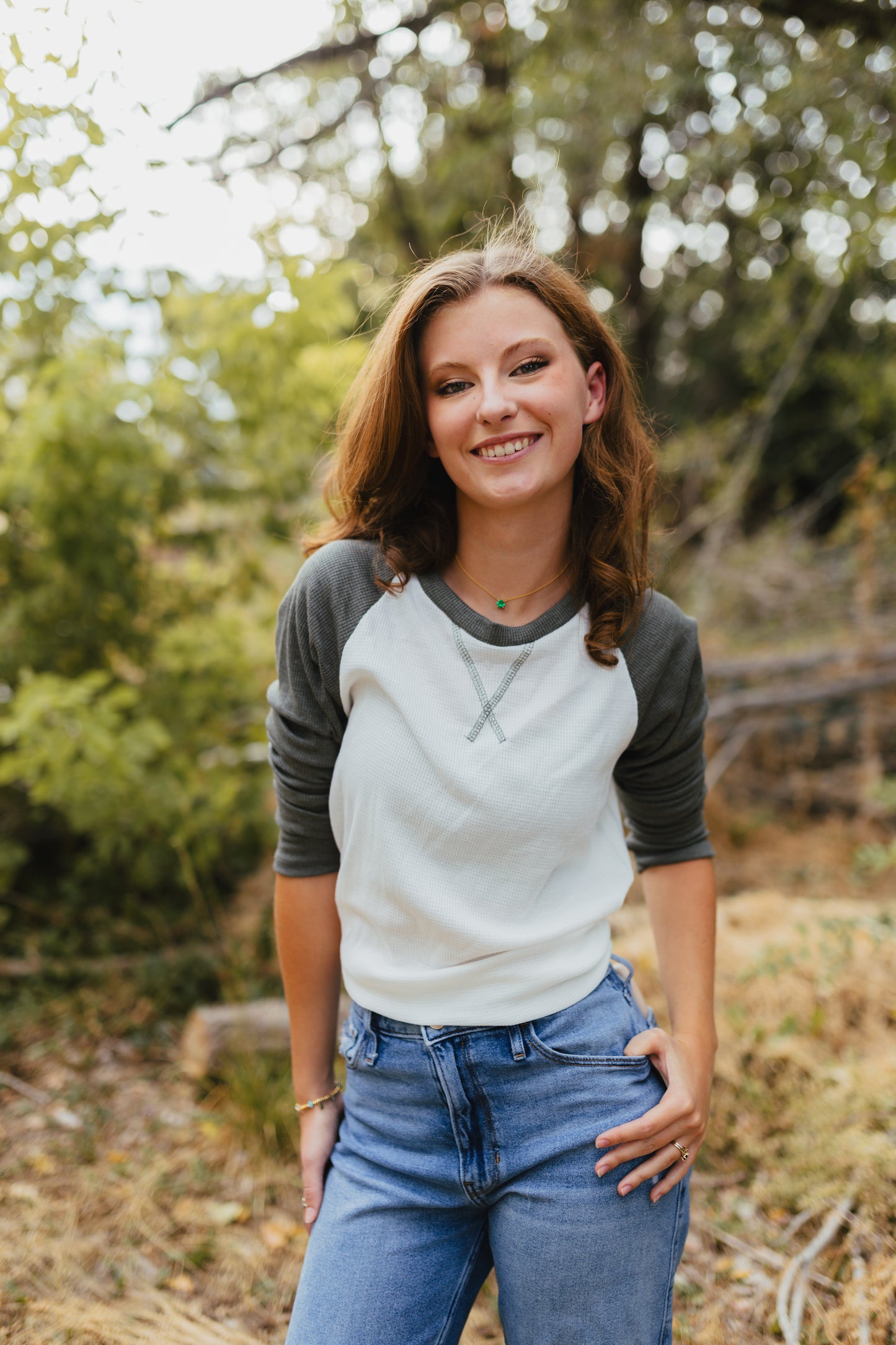 Green Raglan Top