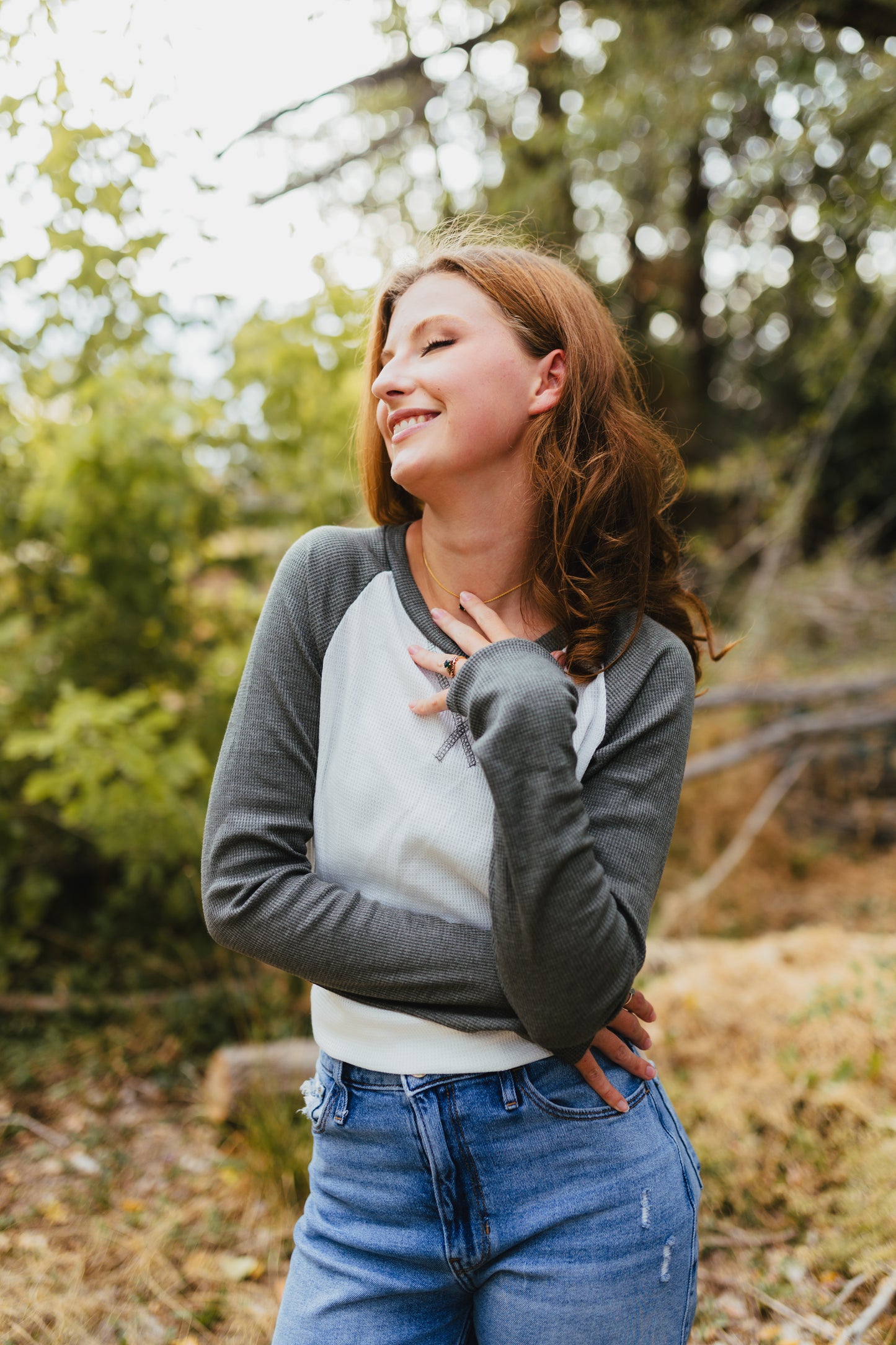 Green Raglan Top