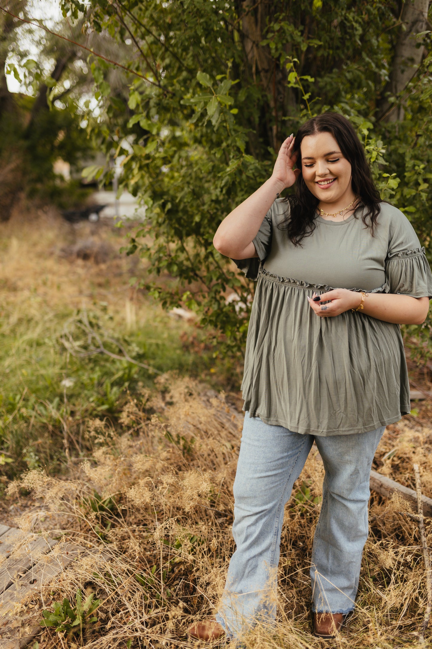 Olive Babydoll Tunic