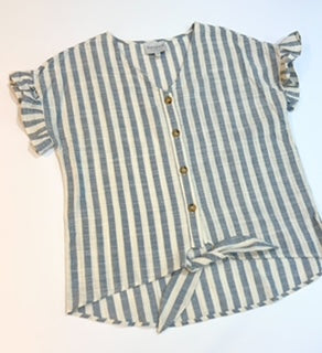 Blue Stripe Button Up