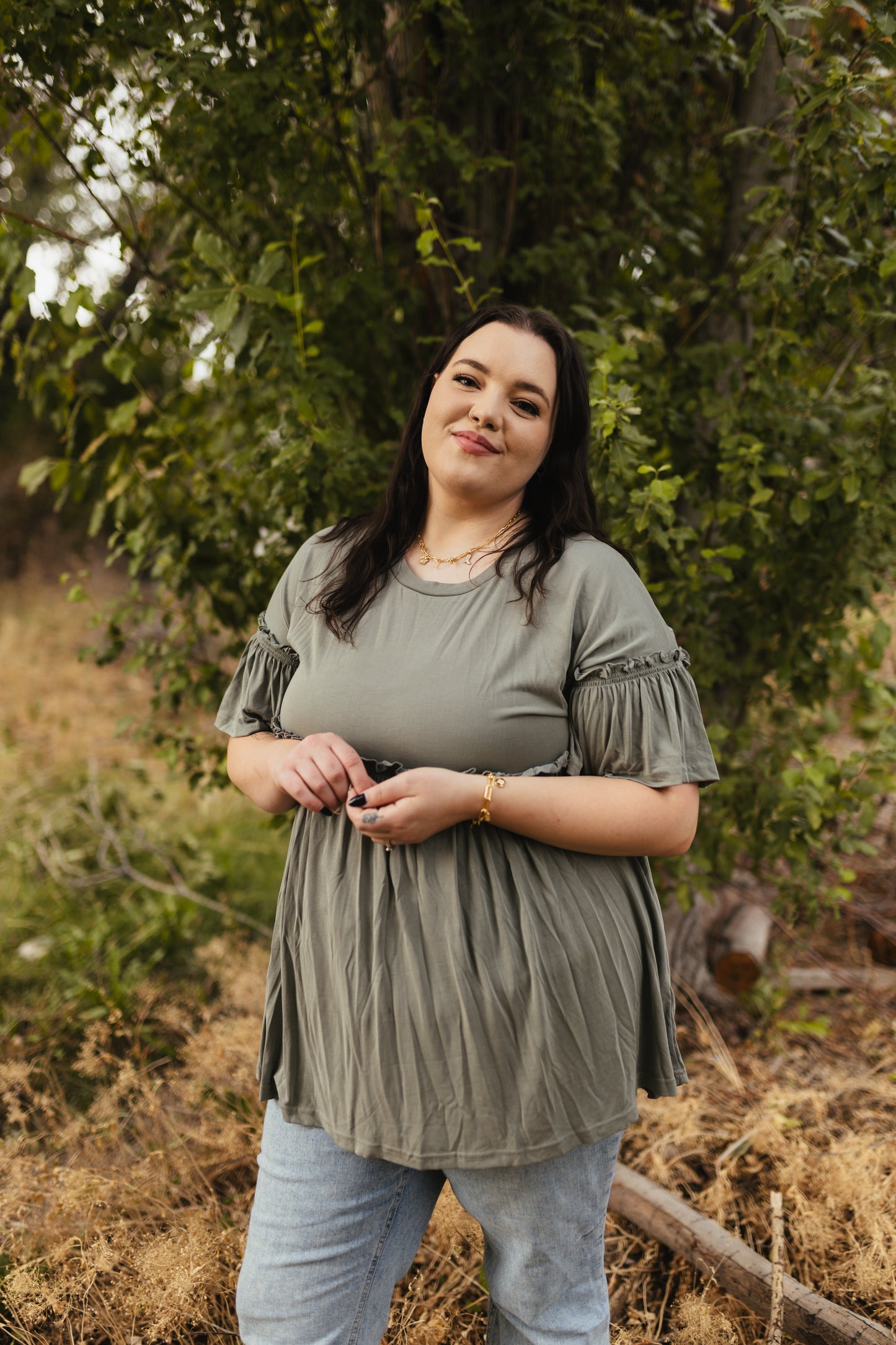 Olive Babydoll Tunic