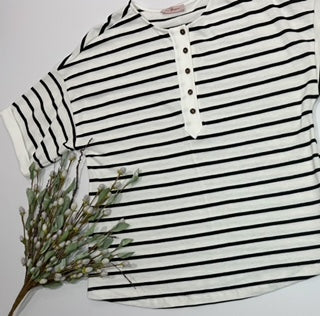 Boxy Black Striped Tunic