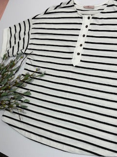 Boxy Black Striped Tunic