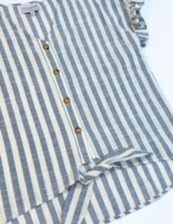 Blue Stripe Button Up
